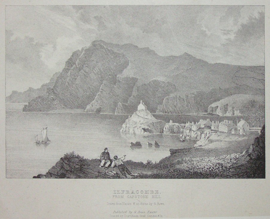 Lithograph - Ilfracombe from Capstone Hill. - Rowe